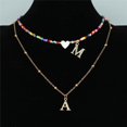 thumbnail image 3 of Gargantilla Bohemia hecha a mano con cuentas de colores para mujer, collar con colgante de letras de acero inoxidable, accesorios de joyería de playa con corazón de concha, 3 of 4