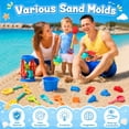 thumbnail image 3 of FVLOENG Beach Toy 31 Piece Sand Bucket Toys Shovels Set,Beaches Essentials Sandbox Mesh Bag,with Sifter,Includes Water Wheel  Tool Watering Can,Rake Molds,for Travel,Baby Kids Toddlers Age 3-10, 3 of 7