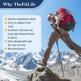 thumbnail image 3 of TheFitLife Nordic Walking Trekking Poles - 2 Sticks with Anti-Shock and Quick Lock System, Telescopic, Collapsible, Ultralight for Hiking, Camping, Mountaining, Backpacking, Walking, Trekking, 3 of 7