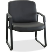 Lorell, Big and Tall Leather Guest Chair, 1 Each, Black