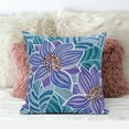thumbnail image 3 of Mangnolia Flower and Leaf Indoor/Outdoor Pillow in Green Blue Purple 16x16, 3 of 5