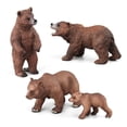 thumbnail image 5 of Modelo animal de simulación de mariscos, mini modelo de oso pardo, juguete de animal de granja, familia de osos pardos, 5 of 5