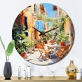 thumbnail image 1 of Designart "Laundry Day in the Province II" Bath & Laundry Oversized Wall Clock, 1 of 6