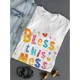 thumbnail image 3 of Colorful Hearts Bless This Mess T-Shirt Women -Image by Shutterstock, Female Medium, 3 of 4