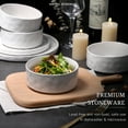 thumbnail image 3 of Vesteel Dinnerware Sets, 16-Piece Stoneware Plates and Bowls Set, Dishes Set for 4, Elegant Ceramic Dinnerware for Home Restaurant - Speckled White, 3 of 7