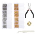 thumbnail image 5 of 7 Grid Boxed Single Circle Lobster Clasp 9-character Needle Ear Hook Jewelry Accessories Handmade Box Making Metal Material Package, 5 of 6