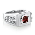 thumbnail image 3 of Gem Stone King Cushion Red Garnet 2.78 Ct in 925 Sterling Silver Men's Ring (Size 11), 3 of 4
