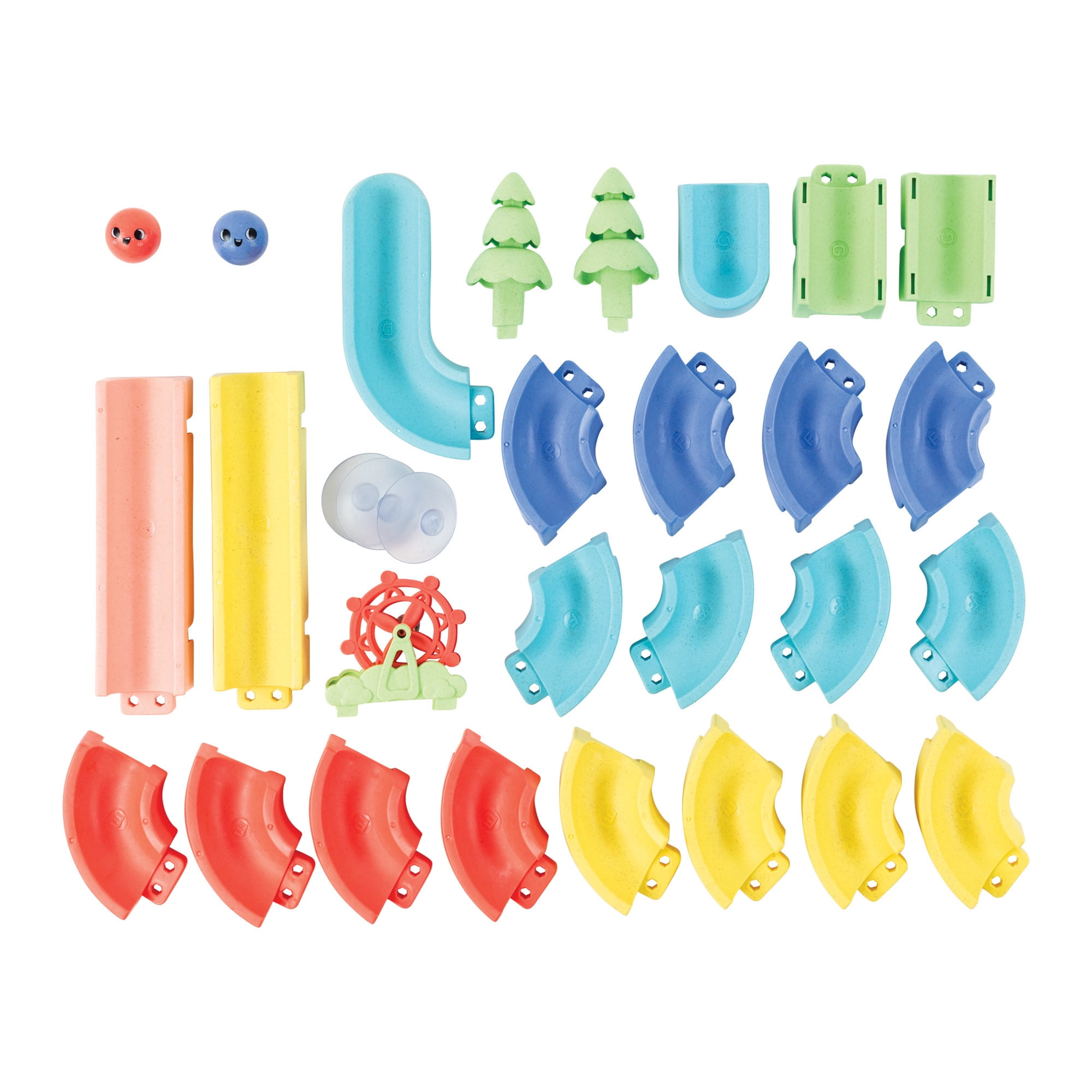 Tiger Tribe Waterslide Marble Run - Interactive ECO Bath Toy with 25 Configurable Pieces & Suction Cups, Fun for Kids, STEM Learning, 2 Balls Included