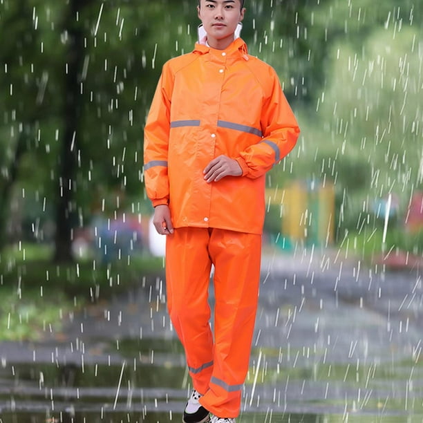 Tachiuwa Imperméable Réfléchissant Pantalon de Pluie à Capuche