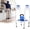 Standard, variant on Bariatric DoubleSafe Deluxe Step Stool/Footstool with Dual Handle/Handrail, Height Adjustable. Modern White/Blue Design. Padded Non-Slip Hand Grips