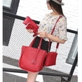 thumbnail image 2 of Stylago 4pcs Women Fashion Leather Handbags Tote Shoulder Bag Ladies Top Handle Satchel Purse and Zipper Wallet Set Red, 2 of 7