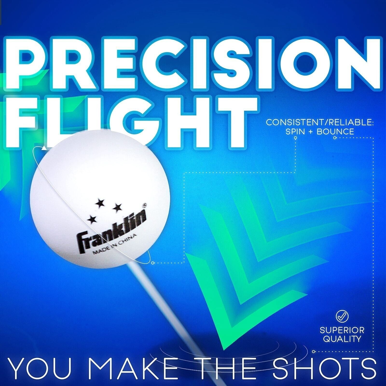 Franklin Sports Industry 57102 Table Tennis Balls, 3-Star, White, 6-Pk.