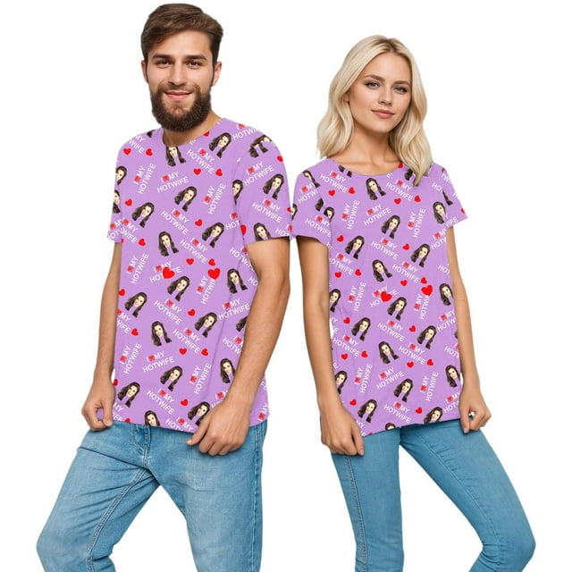 T-shirt Assorti pour la Saint-Valentin pour Couples - Haut Décontracté à Col Rond Moderne pour le Printemps, l'Été, l'Automne, Confort Quotidien