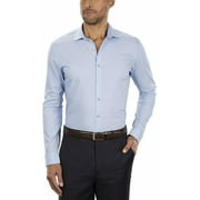 KENNETH COLE Mens Blue Collared Slim Fit Stretch Dress Shirt 17.5- 32/33