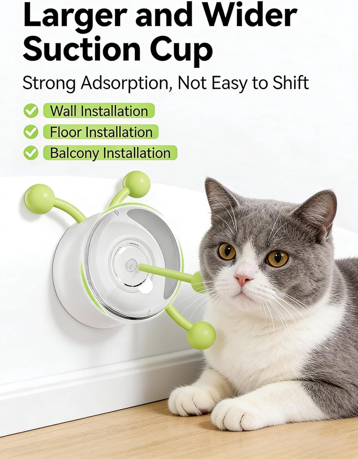 Smart Whack-A-Worm Interactive Cat Toy - Automatic Motion Sensing Caterpillar Teaser with Suction Base - USB Rechargeable Electronic Enrichment for Solo Play (Interactive Cat Toy)