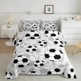 thumbnail image 1 of Football Comforter Set Soccer Ball Sports Pattern Bedding Bed Set for Kids Boys Girls Sports Theme Comforter Inner Fill Ball Competition Games Quilt Set Bedroom Collection Queen Size, 1 of 5