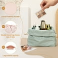 thumbnail image 3 of Uxcell 2 Pcs Bolsa de Maquillaje con Cordón, Bolsa Cosmética de Lona de 7.3" para Organizador de Artículos de Tocador de Viaje, Rosa, 3 of 7