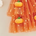 thumbnail image 4 of KAUOD Kids Toddler Halloween Outfit Flying Sleeve Pumpkin Tiered Tulle Dress Baby Girl Halloween Dress Sparkly Birthday Party Dress, 4 of 9