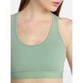 thumbnail image 3 of No Boundaries Cotton Stretch Ribbed Racerback Bralette, Women's XS-3XL, 3 of 4