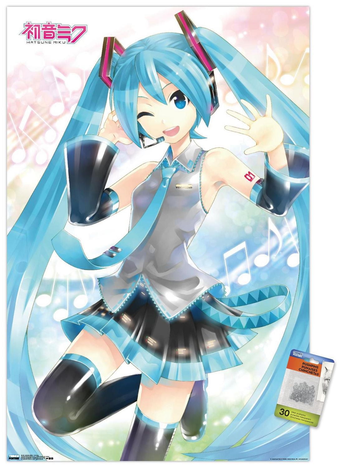 Hatsune Miku - Waving Wall Poster, 22.375" x 34"