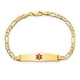 thumbnail image 5 of Auriga 14K Yellow Gold Soft Flat Figaro Link Id Bracelet 8 inch for Women(L- 8inch, W- 8.5mm), 5 of 5