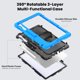 thumbnail image 3 of Funda para Samsung Galaxy Tab S10 FE+ Plus de 13,1 pulgadas modelo 2025 (X620/X626B), funda protectora resistente a prueba de golpes con protector de pantalla, soporte giratorio de 360°,correa de mano, 3 of 9
