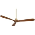 thumbnail image 2 of Casa Vieja 66" Delta XL Modern Indoor Ceiling Fan 3 Blade Remote Control Soft Brass Finish Walnut Finish Blades Bedroom DC Motor, 2 of 8