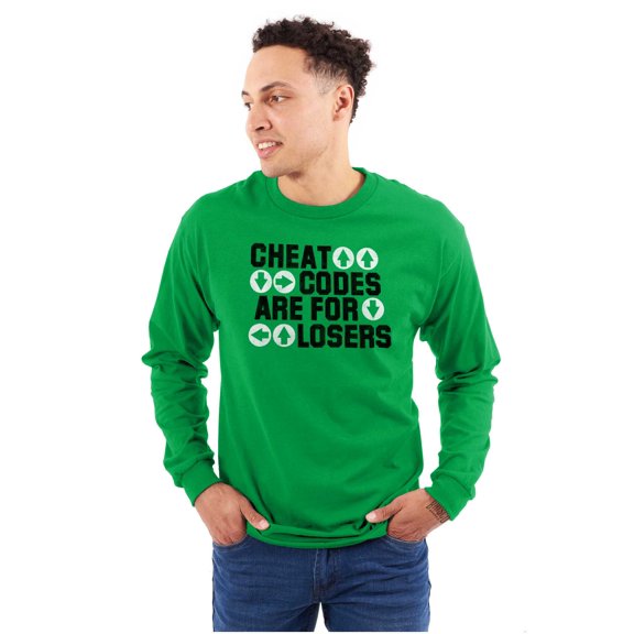 Cheat Codes For Losers Video Gamer Long Sleeve TShirt Men Women Brisco Brands 2X