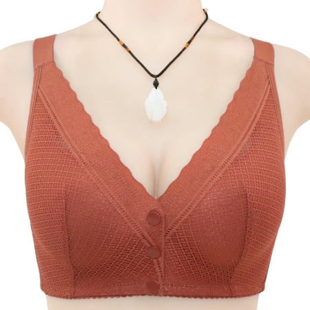 

uikmnh Bras for Women Women Lace Front Button Shaping Cup Adjustable Shoulder Strap Large Size Underwire Bra
