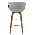 thumbnail image 5 of Curvini Mid-Century Modern Barstool in Walnut Wood and Grey Fabric by LumiSource - Set of 2, 5 of 7