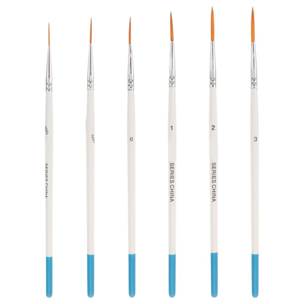 unbranded 6Ud Pinceles Pequeños De Nylon Para Pintura Artística Con De Punta Fina Ideal Para Acuarela Y Óleo