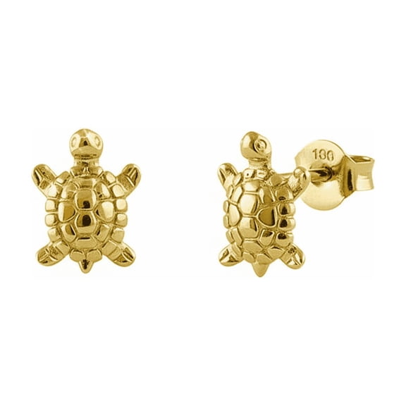 Vinali 14K Solid Gold Tiny Turtle Stud Earrings