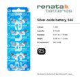 thumbnail image 2 of Renata 346 SR712SW Batteries - 1.55V Silver Oxide 346 Watch Battery (20 Count), 2 of 5