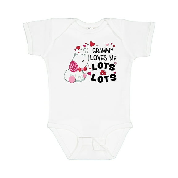 Inktastic Grammy Loves Me Lots and Lots Cute Elephant Boys or Girls Baby Bodysuit