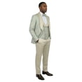 thumbnail image 3 of Men's Skinny Fit 3pc Floral Jacquard Tuxedo Suit Set, Satin Shawl Collar, 3 of 4