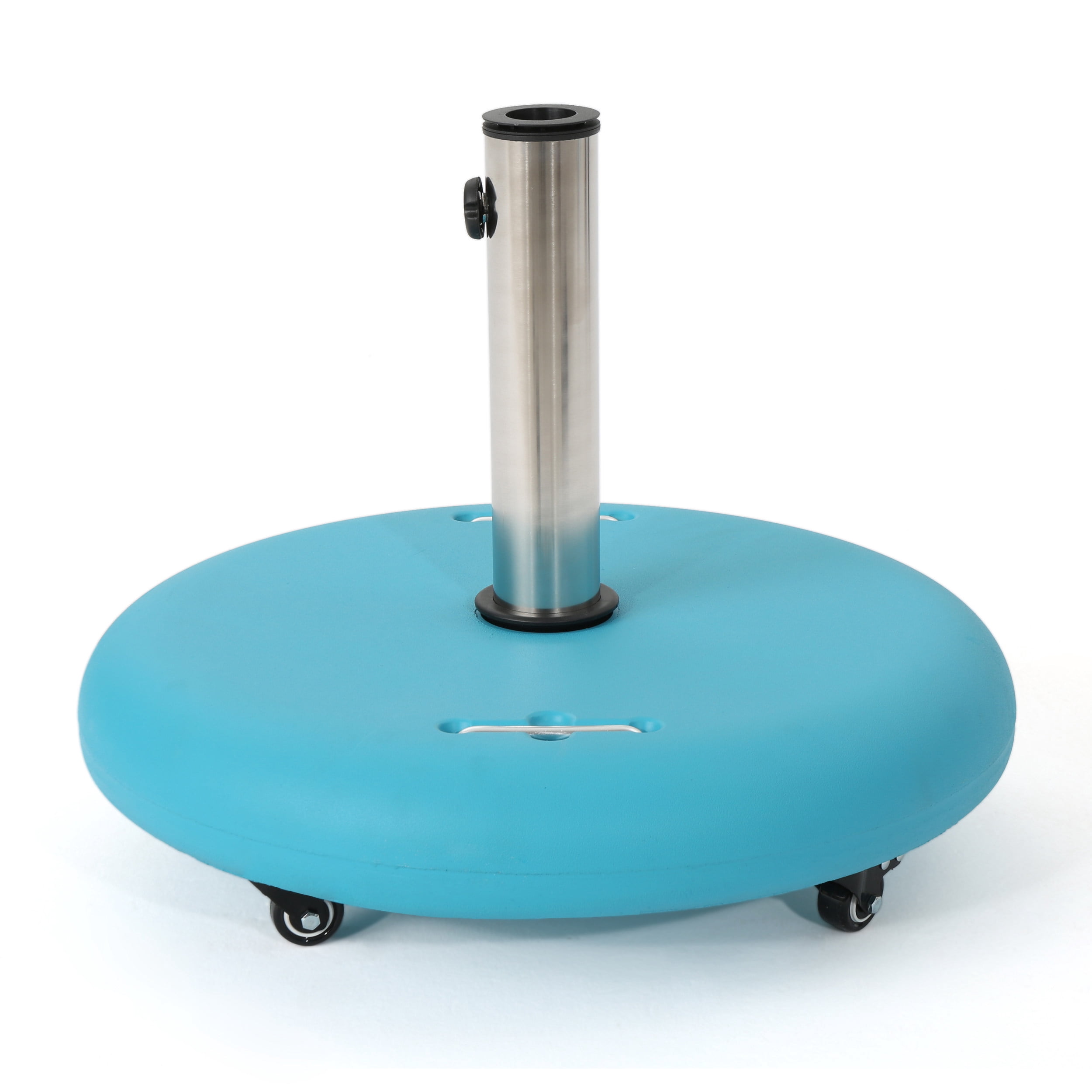 GDF Studio Louise Outdoor Concrete 80lb Round Umbrella Base, Teal
