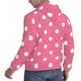 thumbnail image 6 of Naloa Dots On Rose Red Background Men's Casual Hooded Collar Drawstring Hoodies Pullover Sweatshirts Casual Long Sleeve Shirts-3X-Large, 6 of 7