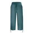 thumbnail image 7 of Mohiass Women's Cargo Capris Hiking Lightweight Quick Dry Summer Outdoor Casual Travel Pants with Pockets Royal Blue 2XL, 7 of 7
