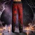 thumbnail image 5 of QWKLEAJ Halloween Pajama Pants Women Loose Fit Elastic Waist Lounge Pants Holiday Party Sleepwear Casual Home Trousers Pumpkin Cat Print Long Bottoms Comfy Nightwear, 5 of 6