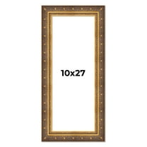 10x27 Frame Vintage Gold Solid Wood Picture Frame | 2.5 Inch Moulding Width | Ornate Bronze Museo