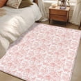 thumbnail image 4 of 4'x6' Area Rugs, Pink Botanical Indoor Outdoor Area Rug for Living Room Bedroom, Watercolor Rustic Tree Abstract Washable Bathroom Rugs Kitchen Floor Carpet Mats Home Decor Aesthetic, 4 of 8