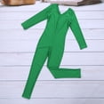 thumbnail image 6 of Linjinx Kids Boys Girls Mock Neck Long Sleeve Unitard Leotard Full Length Bodysuit Sports Yoga Green 3-4, 6 of 8