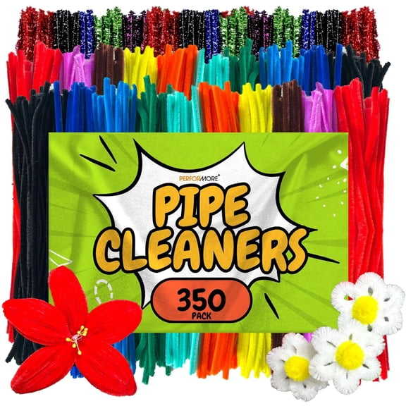 PERFORMORE Chenille Stems, 12-Inch Pipe Cleaners, 350-Piece Pack, 35 Assorted Colors