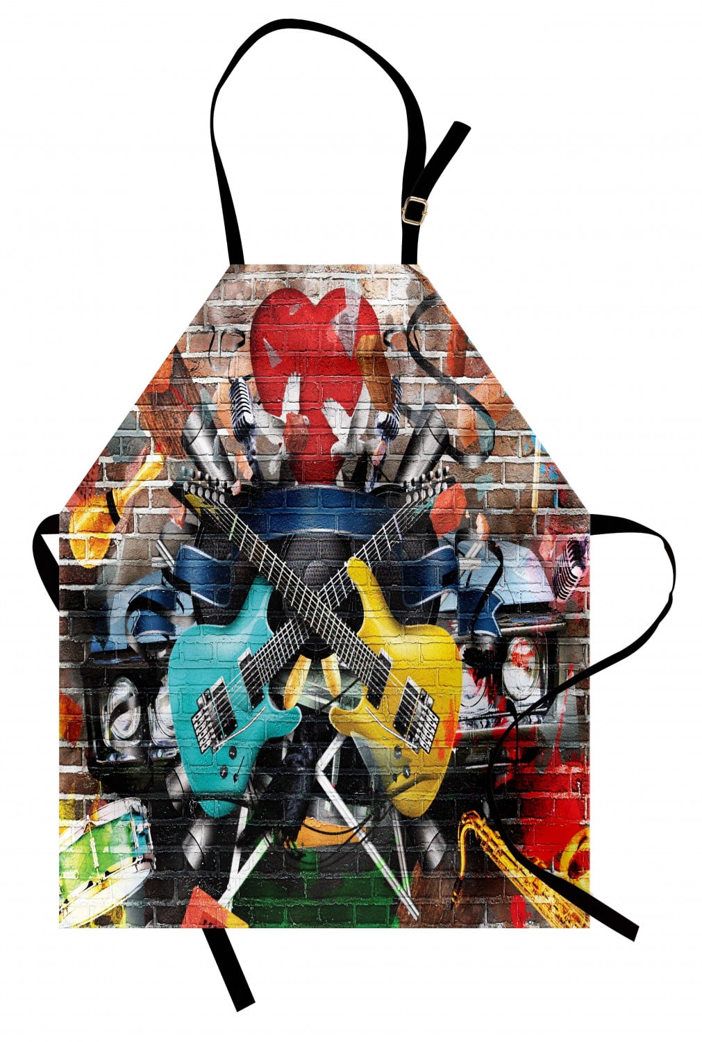 Music Apron Collage of Music Color and Musical Instruments Street Wall