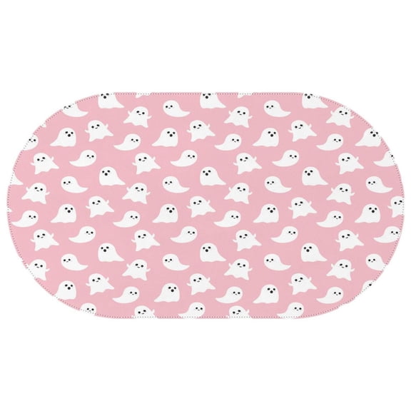 Halloween Ghosts Cute Spooky Tablecloths Water Resistant Table Cloth for Dining Holiday Halloween Dinner Spillproof Oval 60x102 Inch Washable Table Covers for Party