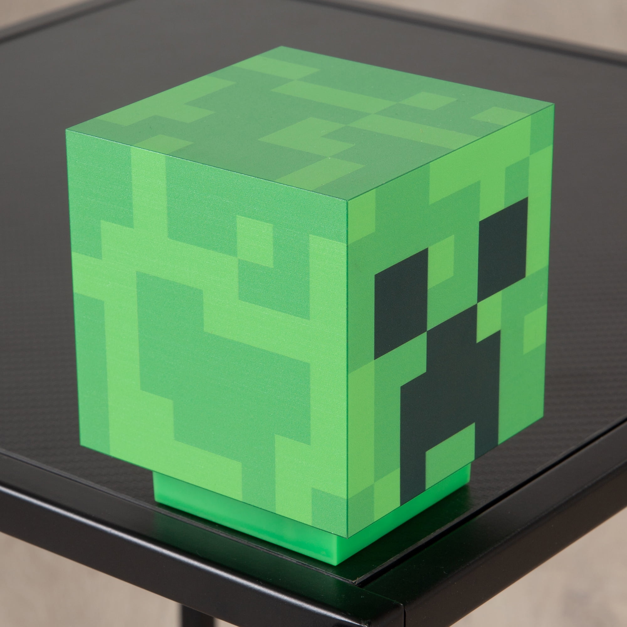 Minecraft: LED Night Lamp - Creeper - 4" Green Pixel Cube Night Light, Illuminates Up To 10hrs, USB Charging, Game Themed Design Decor, Licensed