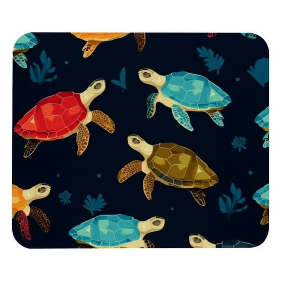 Sea Turtle Mouse Pad for Laptop Wireless Mouse Home Office Travel, Portable & Washable