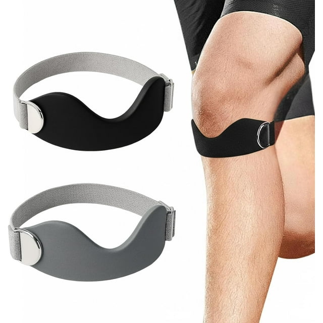 Genuvamed Bande de Soulagement Actif/ Bande de Rotule Soutien de Stabilité pour Femmes Hommes / Sangle de Genou Réglable en silicone pour Rotule, Design en silicone pour Tendinite Sports & Modes de Vie Actifs