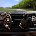 thumbnail image 4 of Paquete de 3 ambientadores para coche con clip para ventilación, aromaterapia para decoración interior de coche, con diseño de esqueleto fantasma de Halloween., 4 of 13