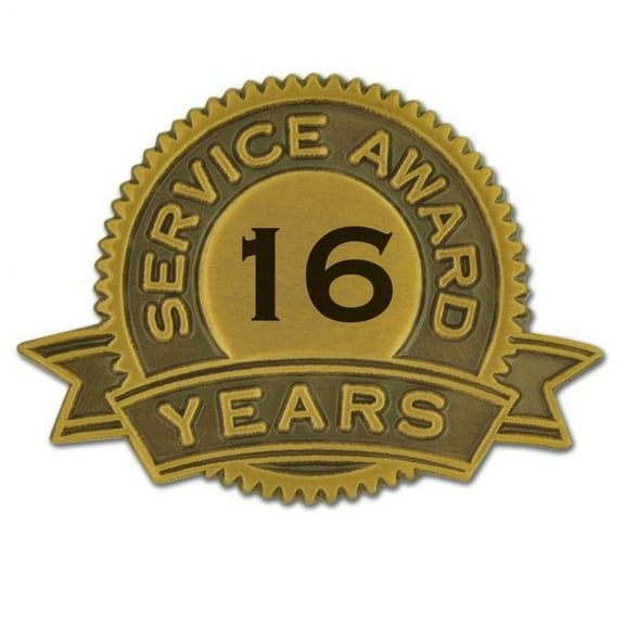 PinMart's 16 Year of Service Award Lapel Pin - 1 Piece